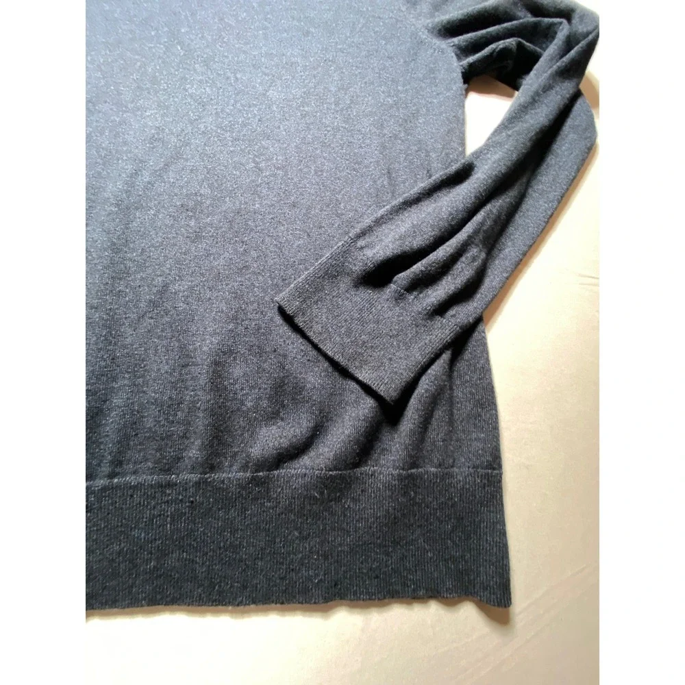 Banana Republic Luxury Blend Silk Cotton Cashmere V-Neck Sweater Navy Blue XL